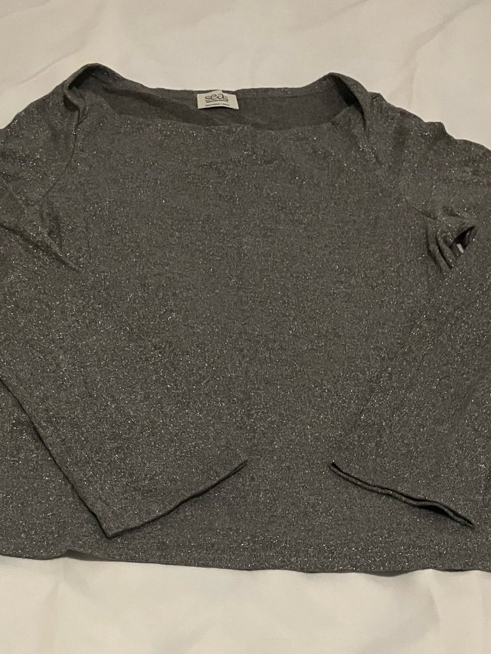 Women’s Seas Gray Sparkly Long Sleeve Shirt in a M Never Worn!